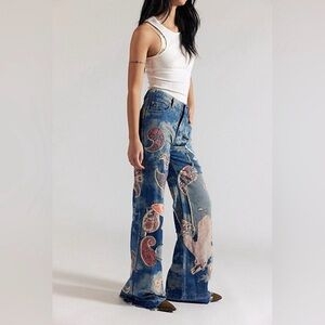 NWT Free People We The Free Flying High Patched Jeans